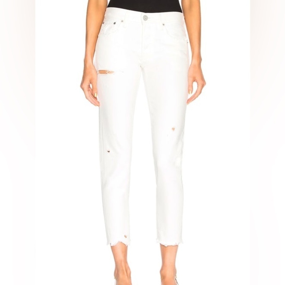 MOUSSY VINTAGE Kelley Tapered Jean Destroyed Fabric Detail & Frayed Hem SZ 25